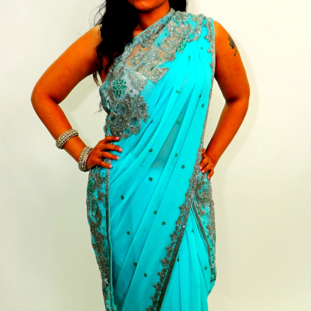 Blue Indian Saree